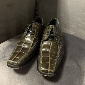 Stacy Adams Green Gator Lace Up Front Oxford